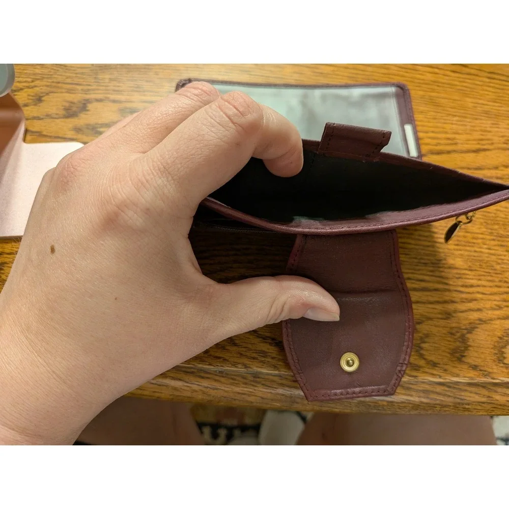 Rolfs Burgundy Genuine Leather Accordion Clutch‎ Wallet Checkbook Holder